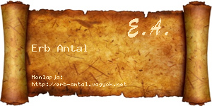 Erb Antal névjegykártya